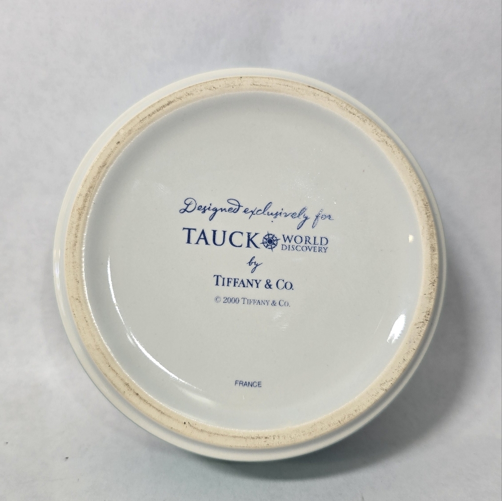 Tiffany & Co Tauck World Discovery Map Porcelain Trinket Box made in France - Picture 7 of 8